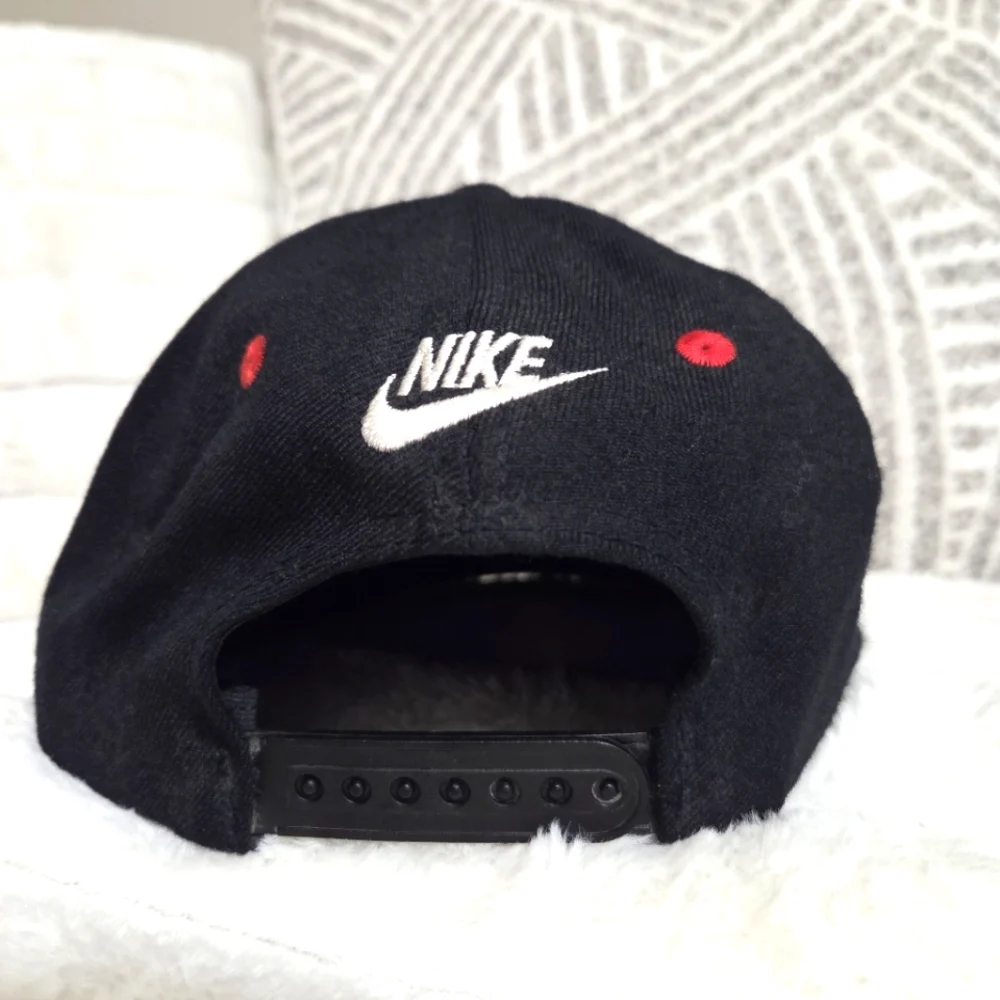 Vtg‎ 90s NIKE Air Jordan Jumpman Wool Snapback Hat Chicago Bulls Cap Bred EUC